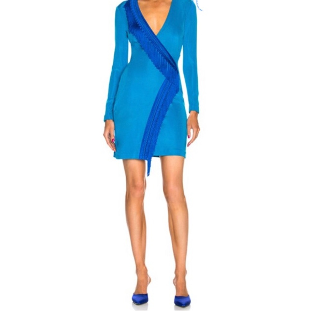 Galvan lago fringe cocktail dress